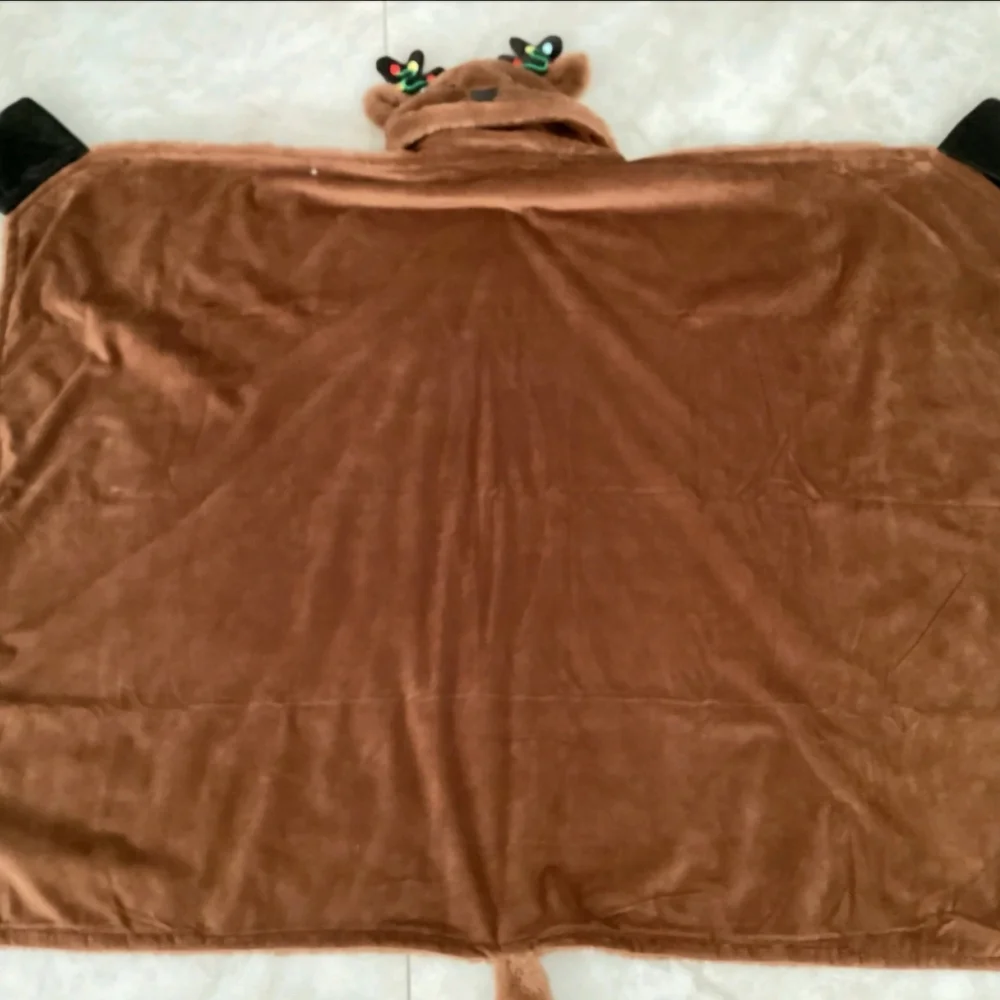 Wondershop at Target Hooded Plush Reindeer Blanket Throw Brown 40